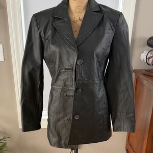 Worthington Black leather Blazer Jacket